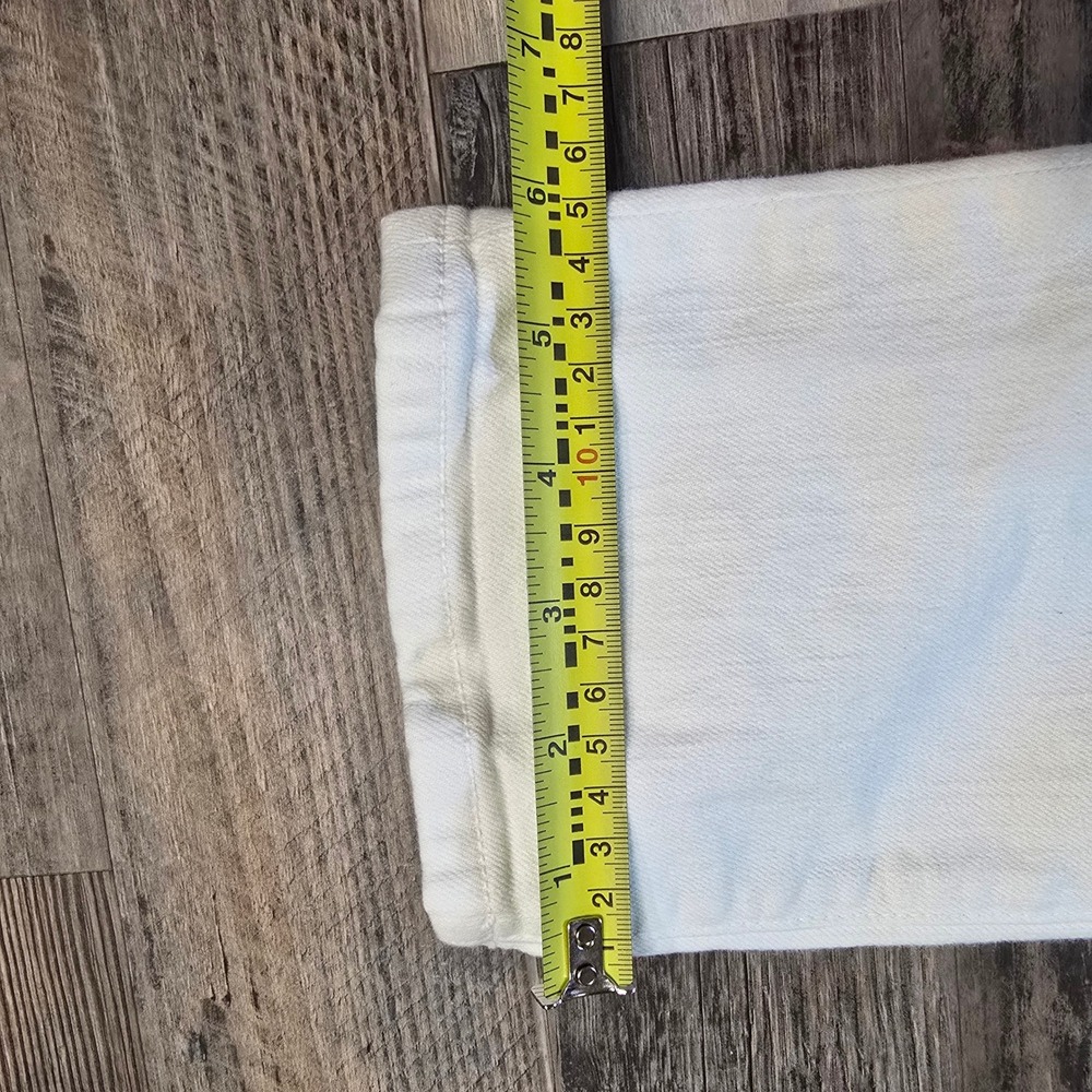 Kate Spade New York White Straight Leg Denim Jeans Size 27 /4 Gold Broome Street - Picture 8 of 14
